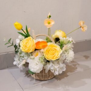 Bunga Artificial dalam Basket – Medium Size - Artificial Flowers in Basket